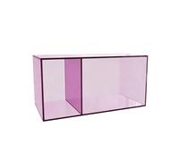 Coffret de Présentation Acrylique Transparent Empilable, Épaisseur 0,5cm 60×30×30cm Double Compartiment pour Maquillage, Bijoux Bureau et Comptoir Boutique(Pink)