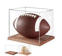 Coffret De Présentation Casque | Boîte De Rangement Transparente Avec Support En Bois | Mini Vitrine De Casque - Pour Casques Pleine Grandeur, Basket-ball, Football, Baseball, Hockey Et Objets De Coll