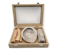 Coffret de Purification Complet avec Sauge, Palo Santo & Coquille d’Ormeau - Rituel énergétique - pour éliminer Les énergies négatives