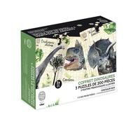 Vilac - Coffret 3 Puzzles - Dinosaures avec Posters - stimule la Coordination - motricité et résolution de problèmes chez Les Tout-Petits - Univers poétique et éducatif - A partir de 5 Ans