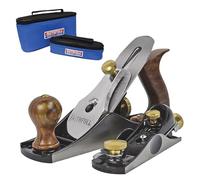 Coffret de rabots Faithfull n° 4 et n° 6012 avec sacs de rangement en toile - Rabots à main en fonte usinés avec précision pour le lissage, l'ébarbage et le travail du bois de bout
