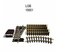 Coffret de rails avec butoir et aiguillage train de jardin -G-1/22.5-LGB 19901