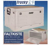 Coffret de Rangement 75 L Boîte Camping Caisse Pliante 58x40x33 cm Beige trucky