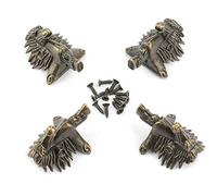 Coffret de rangement en bois antique forme de cheval 4 pieces, Pieds de protection décoratifs pour coin de boîte, pour boîte à bijoux
