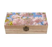 Coffret de rangement en bois avec couvercle à charnière - Coffret décoratif verrouillable pour souvenirs - Boîtes rustiques en bois pour loisirs créatifs et beaux-arts - Coffret cadeau en bois à motif