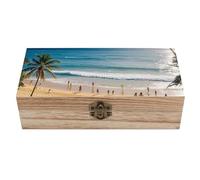 Coffret de rangement en bois avec couvercle à charnière - Coffret décoratif verrouillable pour souvenirs - Boîtes en bois rustiques pour loisirs créatifs et beaux-arts - Coffret cadeau en bois style h