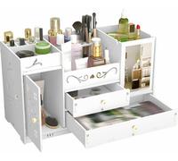 Coffret de rangement en PVC Make Up Organizer Rangement pour maquillage Boîte à cosmétiques blanche