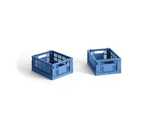 Coffret de Rangement HAY Colour Crate Mini Lot de 2 Bleu Électrique