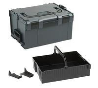 Coffret de rangement L-BOXX 238 | boîte à outils modulaire avec insert noir | solution de stockage empilable pour outils et accessoires