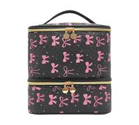 Coffret de rangement pour ongles Trousse de Manucure avec Noeud Noir, | Pochette de Rangement pour Accessoires de Beauté Pour manucure, pédicure, soins, cheveux, art, beauté et ma