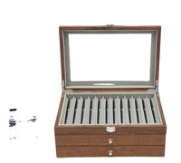 Coffret de rangement pour stylo plume, 34 compartiments, design élégant en bois de noyer, matériaux respectueux de l'environnement ,