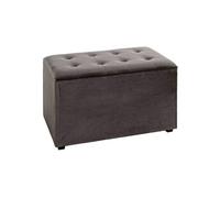 HAKU Möbel coffre de rangement anthracite, MDF, recouvrement tissu - Dim.: L 65 cm x H 42 cm x P 40 cm, Style: Art Deco