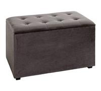 HAKU Möbel coffre de rangement anthracite, MDF, recouvrement tissu - Dim.: L 65 cm x H 42 cm x P 40 cm, Style: Art Deco