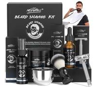 Coffret De Rasage 8 Pièces Pour Homme, Coffret Cadeau Pour Noël, Anniversaire, Fête Des Pères, Huile Avant-Rasage, Crème Après-Rasage, 10 Lames De Rasoir Et Rasoir De Sécurité