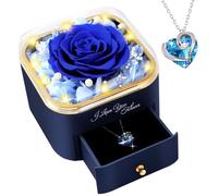 Coffret de Roses Eternelles pour Femme, Idéal pour Maman, Petite Amie, Epouse et Plus Encore, Idéal pour Un Anniversaire, Un Anniversaire de Mariage, Noël ou La Fête des Mères (Bleu)