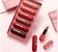 Coffret de Rouge à Lèvres, 6 Teintes Mates, Collection Rose et Rouge, Boîtier Texturé