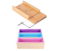 Coffret de - Savon en Bois, 3 Boîtes avec Moulins en Silicone, Échelle Réglable 0.5-5cm - Dé Facile, Antiadhésive, Kit DIY Savon et Pâtisserie Polyvalent