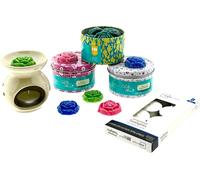 Coffret de senteurs Wax Melts 3 x 10 Wax Melts avec brûleur et bougies à réchaud - Biscuits et épices, pain perdu, butterscotch