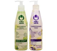 Coffret de Shampooing Rafraîchissant et Après-Shampooing Afro Love 450ml - Soins Sans Silicones et Parabène pour Cheveux Frisés et Crépus