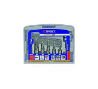 TIVOLY 10502970001 - Estuche FTH HEXA 6 brocas-machos avellanador HSS M3 M4 M5 M6 M8 M10 mango hexa 1/4’’+1 PP