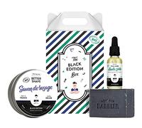 Coffret de soin pour homme de Monsieur BARBIER | BLACK EDITION TONKA | Français, Naturel et Vegan | Visage, Rasage, Barbe & Cheveux pour un kit d'entretien premium complet | Le cadeau beauté idéal