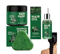 Coffret de soins capillaires Arborvitae Leafs : shampoing solide, masque capillaire nourrissant intense et huile hydratante. Kit de traitement fortifiant pour cheveux secs, abîmés, clairsemés. (1SET)