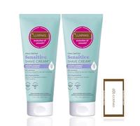 Coffret de soins de la peau : E.O.S Crème à raser pour peaux sensibles - Sans parfum (lot de 2) - Lotion de rasage hypoallergénique pour femme - Beurre de karité avec lingette nettoyante - par Luxpaks