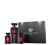 Coffret de soins - Gris Montaigne - Rose Indomptable - Gel Douche 650ml - Parfum 75ml - Huile 75ml