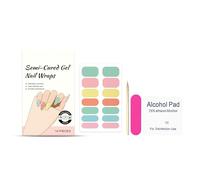 Coffret de stickers semi-polymérisables pour ongles - 14 vernis à ongles Dopamine, sans lumière, application facile, manucure longue tenue (accessoires inclus)