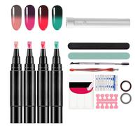 Coffret de stylos à ongles professionnels - 4 couleurs par lot avec outil, stylo à vernis à ongles, stylos à vernis à ongles 3 en 1 à séchage rapide pour femmes (1 Set(24 pcs)-I)