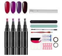 Coffret de stylos à ongles professionnels - 4 couleurs par lot avec outil, stylo à vernis à ongles, stylos à vernis à ongles 3 en 1 à séchage rapide pour femmes (1 Set(24 pcs)-D)
