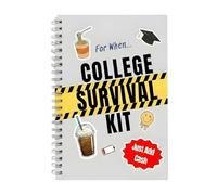 Coffret de survie universitaire avec carnet de cadeaux, porte-cartes pour la remise de diplômes, pages interactives amusantes pour contenir de l'argent, clip de poche pour étudiants revenant à l'école