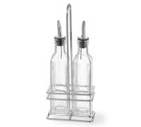Coffret de table avec panier pour huile d'olive et vinaigre de vin 2 x 237
