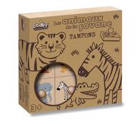 Coffret de Tampons Animaux de la Savane - Set Complet avec Étui Pratique