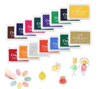 Coffret de tampons encreurs colorés pour enfants, 15 couleurs d'empreintes digitales non toxiques, 7,5 x 5,5 cm, idéal pour la peinture d'empreintes digitales, le scrapbooking et les projets créatifs.