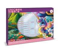 Coffret De Tampons - Multiprint - 4978 - Licornes - 7 Tampons Bois Et Latex, 12 Feutres Giotto, Regle, Album Coloriage