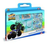 Coffret De Tampons - Multiprint - 7143 - Hot Wheels - 7 Tampons Bois Et Latex, Feutres Giotto, Album Coloriage Bleu G
