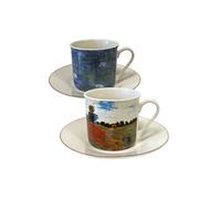 Enesco Coffret de Tasses et sous-tasses en céramique Claude Monet BLEU