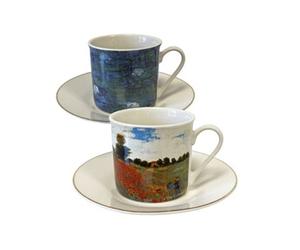 Coffret de Tasses et sous-tasses en céramique Claude Monet