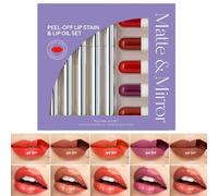 Coffret De Teinture À Lèvres | 10 Rouges à Lèvres Teintés - Rouge Longue Tenue Anti-Tâches, Set de Maquillage pour les Femmes et les Filles, Parfait pour Usage Quotidien, Voyage, Rendez-vous, et