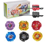 Coffret de toupies de combat - SWAPY - 6 toupies - 2 lanceurs - Gyro Starter Pack - 6 x 6 x 5 cm - Métal