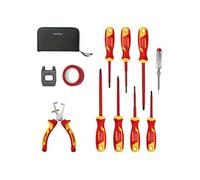 Cecotec Jeu de Tournevis et Pinces Isolés HardGyro 12 SafeVolt Magnetic. Isolés 1000 V, Certifié VDE et GS, Acier CR-V, Comprend Dénude-câbles, Magnétiseur, Détecteur de Phase, Ruban Isolant