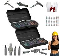 Coffret De Tournevis À Cliquet 24 En 1, Tournevis Préliminaire, Jeu De Tournevis Magnétiques 24 En 1, Cliquet Ailsion, Tournevis À Cliquet Magnétique Compact Et Portable (2 jeux)