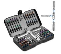 Coffret de tournevis, coffret de tournevis à cliquet multifonctionnel 66 en 1 comprenant 40 forets de précision avec poignée amovible