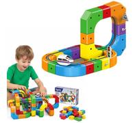 Coffret de train électrique 2025, circuit flexible de 81 pièces, jouet de construction pour enfants, cube magique et cube de rails