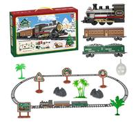 Coffret de Train électrique de Noël avec lumière et Musique, | Brume et musique interactives, pistes flexibles, design de Noël vintage, sans danger pour les enfants, utilisation pour