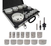 Coffret de trépans Bi-Métal HSS M3 - Diamwood - 13 pièces - D. 16 à 102 mm - Valisette Alu - 2 mandrins
