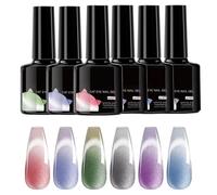 Coffret De verni À Ongles Gel 6 Pièces, Holographique Pailleté cate eye verni À Ongles, verni À Ongles Gel Thermo-résistant, Pour Voyager, Se Déplacer, Rentrer À La Maison, Sortir, Se Rencontrer