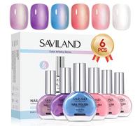 Coffret de vernis à ongles SAVILAND Color Artistry : 6 couleurs de vernis à ongles non gel à séchage rapide 8 ml Charm Pink Blue Gold Purple Ombre Vernis à ongles Kit de vernis à ongles végétalien 12-