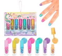 Coffret de vernis à ongles scintillants licorne Expressions 7 pièces pour filles - Coffret de manucure scintillant avec capuchon à paillettes, ki